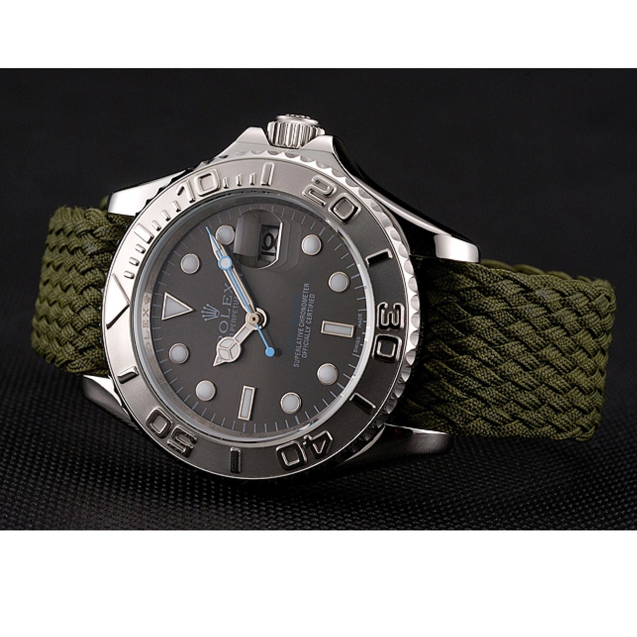 Rolex aaa copy Green Green Bracelet Dial Yacht Fabric Rolex Master 1453869 0611